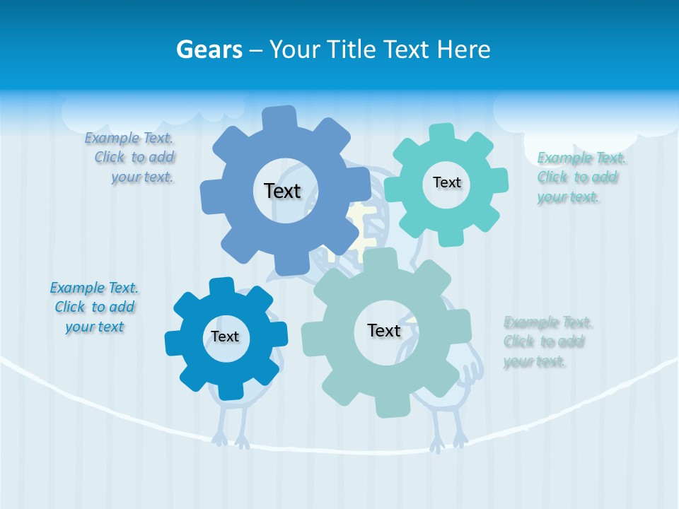 Two Birds Sitting On A Wire With A Speech Bubble PowerPoint Template
