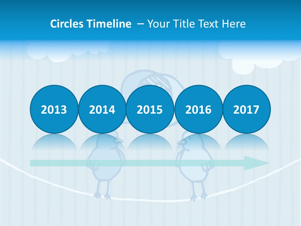 Two Birds Sitting On A Wire With A Speech Bubble PowerPoint Template