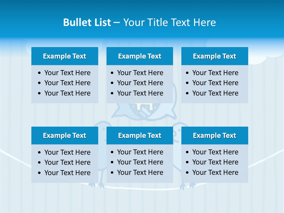 Two Birds Sitting On A Wire With A Speech Bubble PowerPoint Template