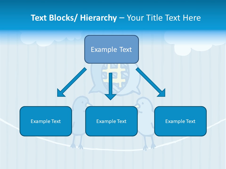 Two Birds Sitting On A Wire With A Speech Bubble PowerPoint Template