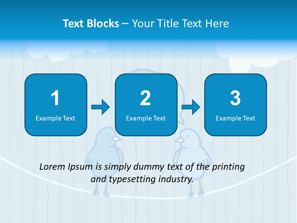 Two Birds Sitting On A Wire With A Speech Bubble PowerPoint Template