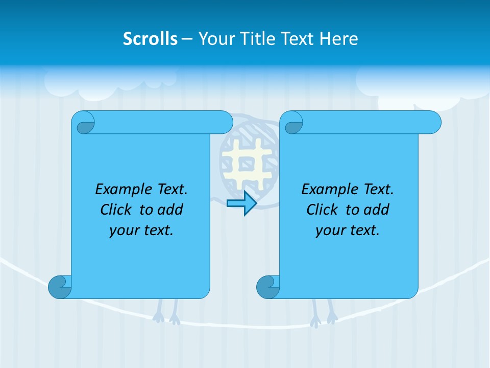 Two Birds Sitting On A Wire With A Speech Bubble PowerPoint Template