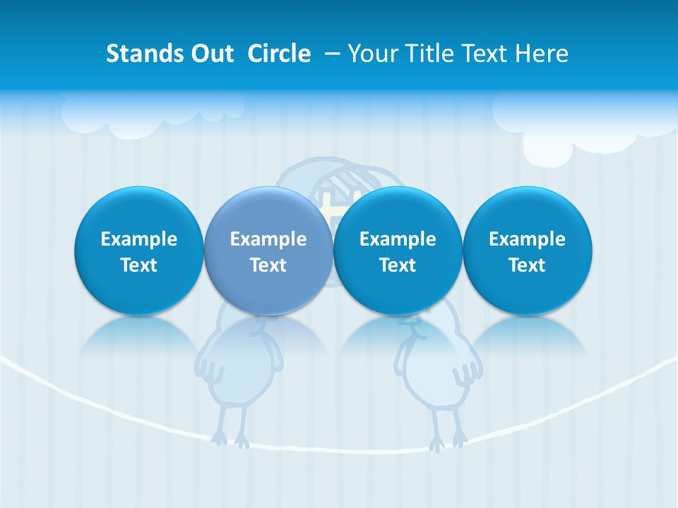 Two Birds Sitting On A Wire With A Speech Bubble PowerPoint Template