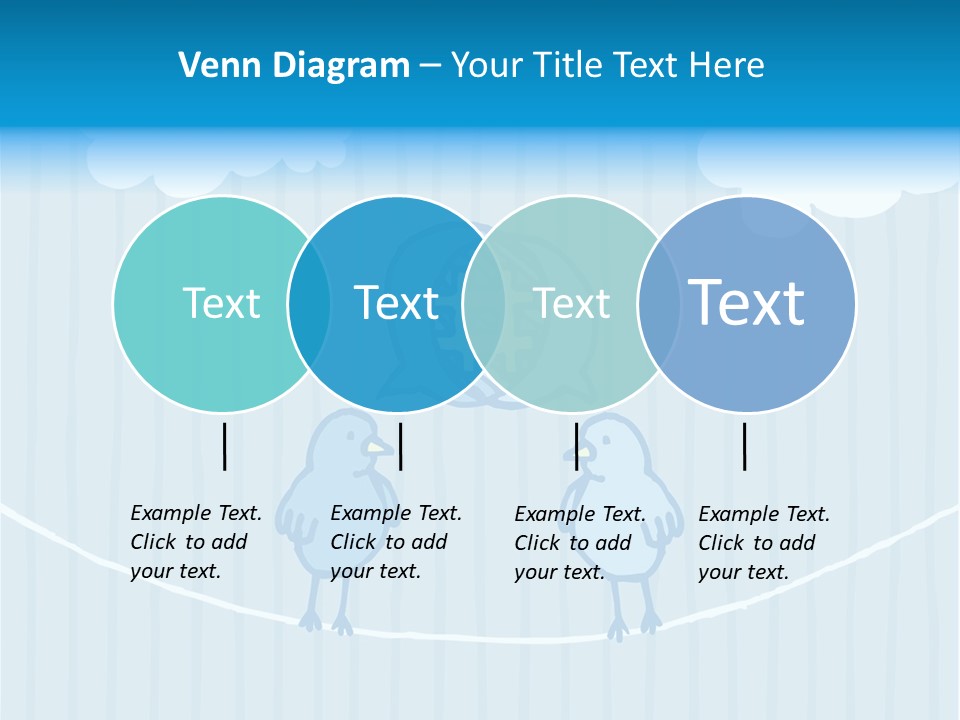 Two Birds Sitting On A Wire With A Speech Bubble PowerPoint Template