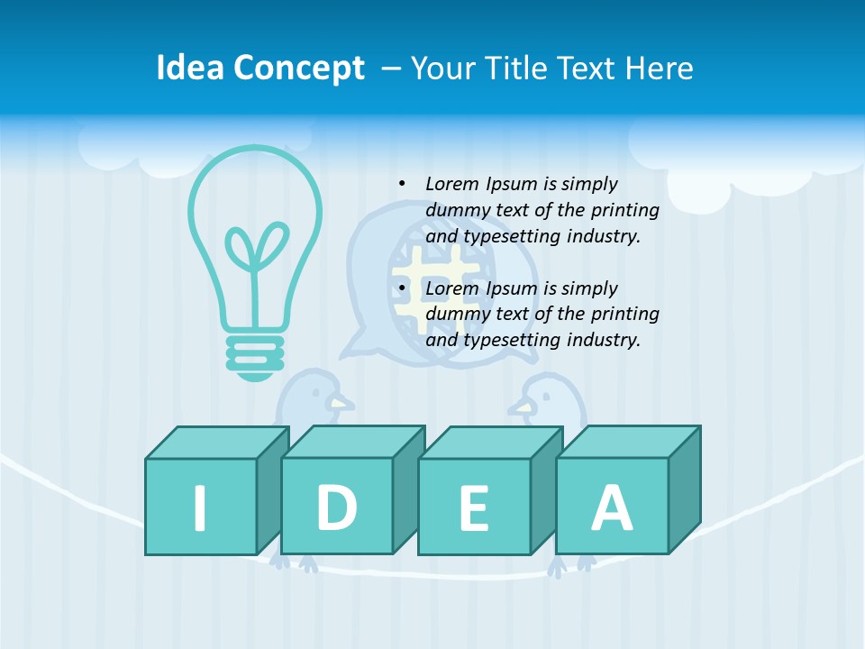 Two Birds Sitting On A Wire With A Speech Bubble PowerPoint Template