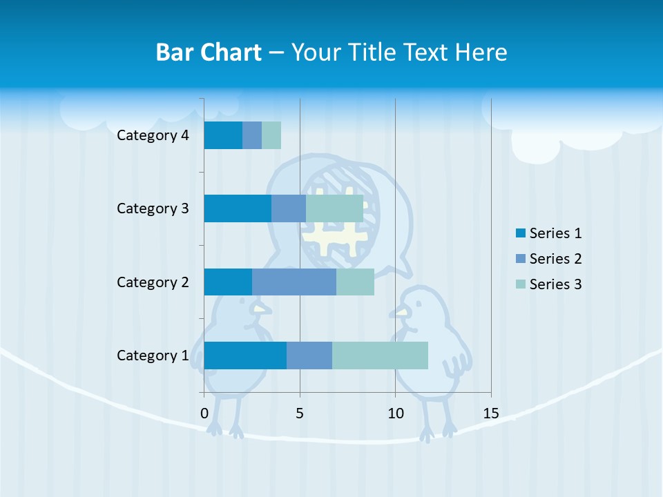 Two Birds Sitting On A Wire With A Speech Bubble PowerPoint Template