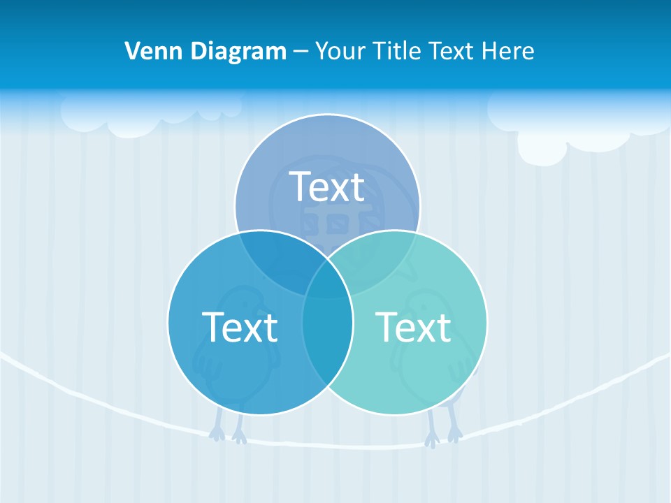 Two Birds Sitting On A Wire With A Speech Bubble PowerPoint Template