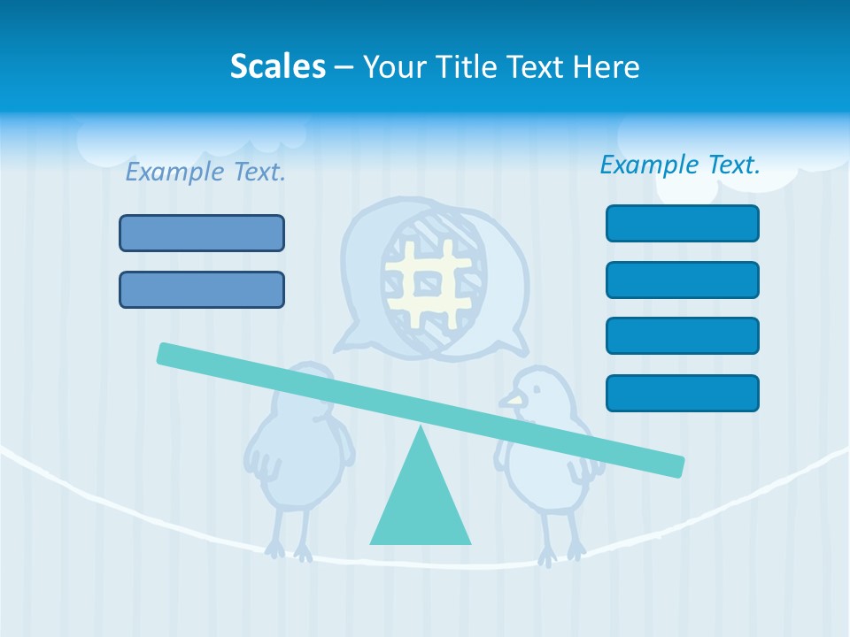 Two Birds Sitting On A Wire With A Speech Bubble PowerPoint Template