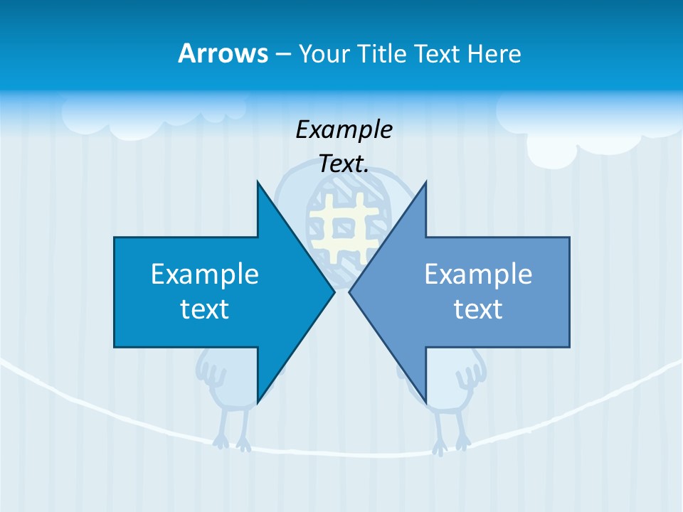 Two Birds Sitting On A Wire With A Speech Bubble PowerPoint Template