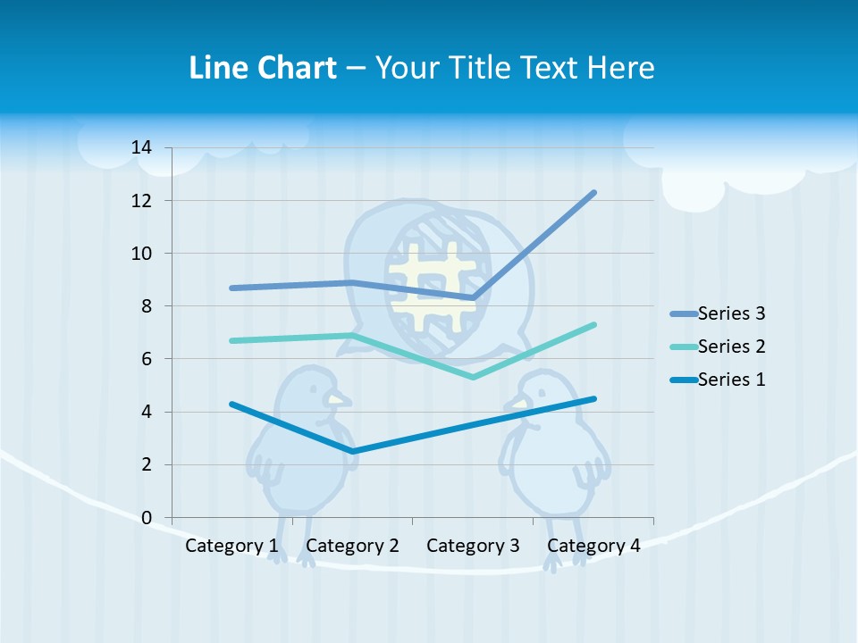 Two Birds Sitting On A Wire With A Speech Bubble PowerPoint Template