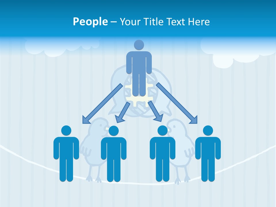 Two Birds Sitting On A Wire With A Speech Bubble PowerPoint Template