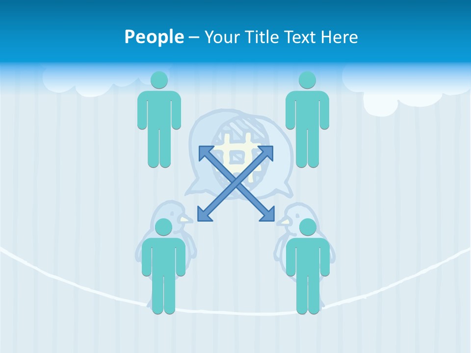 Two Birds Sitting On A Wire With A Speech Bubble PowerPoint Template