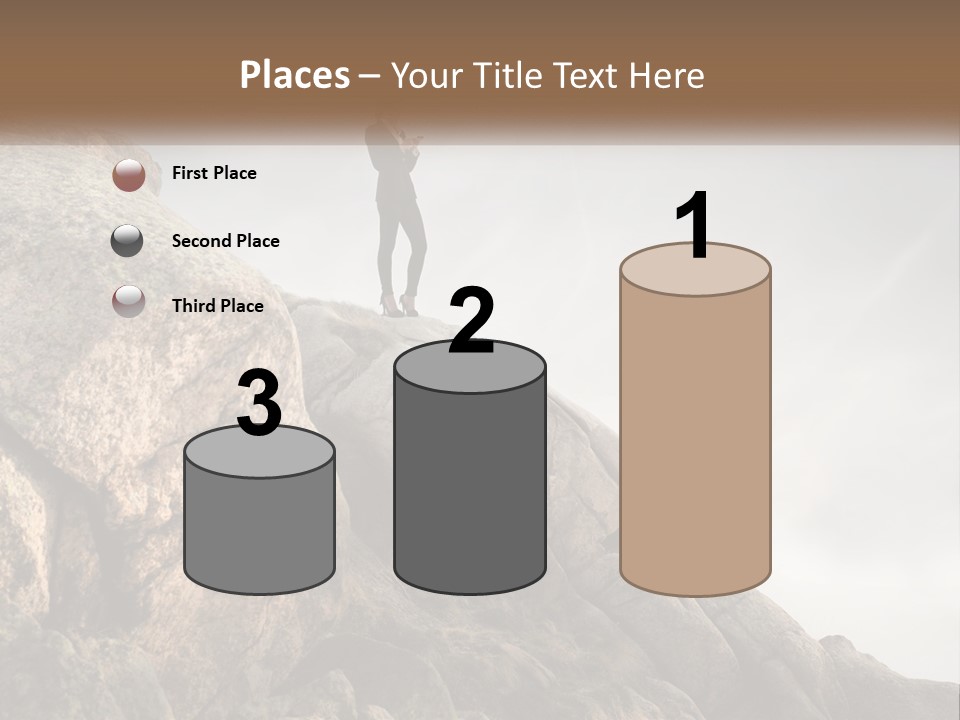 A Man In A Suit Standing On A Rock PowerPoint Template