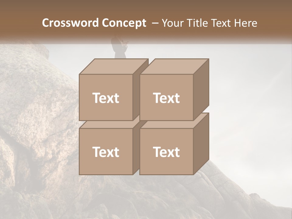 A Man In A Suit Standing On A Rock PowerPoint Template