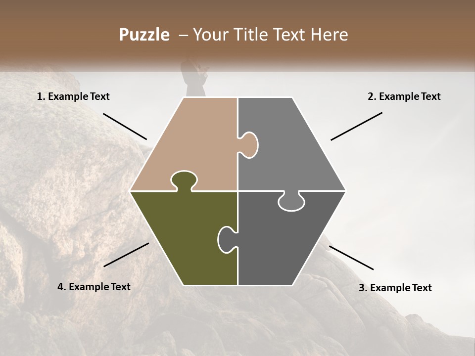 A Man In A Suit Standing On A Rock PowerPoint Template