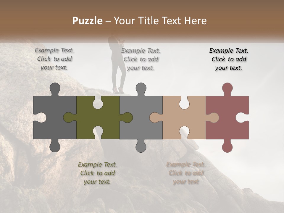 A Man In A Suit Standing On A Rock PowerPoint Template