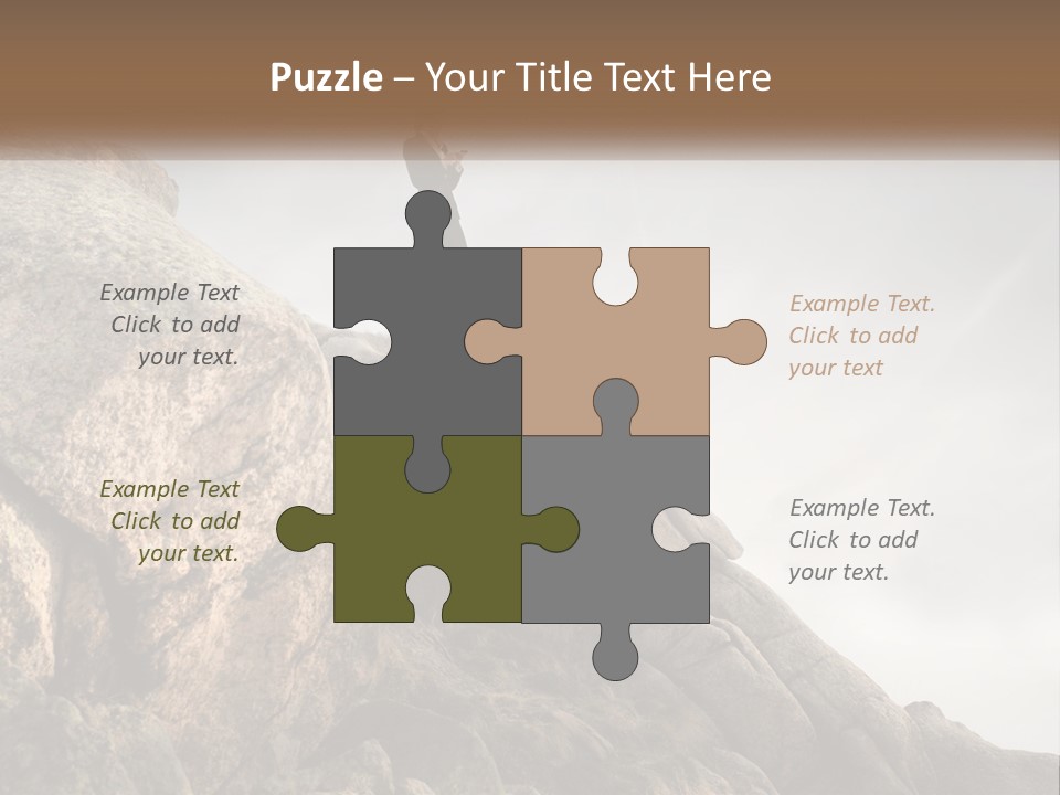 A Man In A Suit Standing On A Rock PowerPoint Template