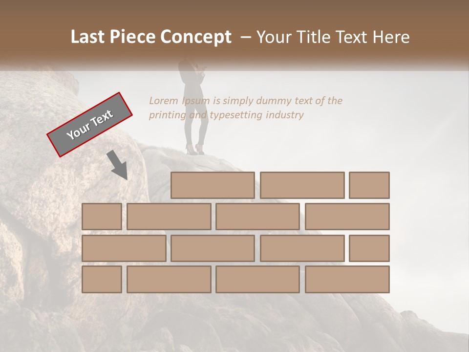 A Man In A Suit Standing On A Rock PowerPoint Template