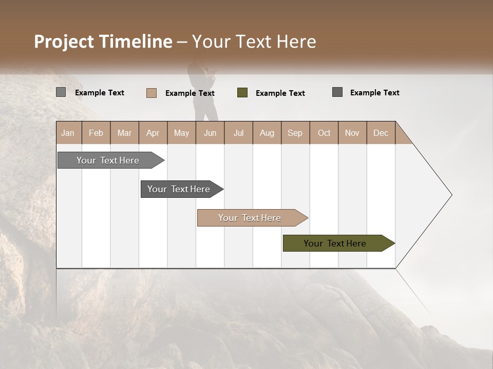 A Man In A Suit Standing On A Rock PowerPoint Template
