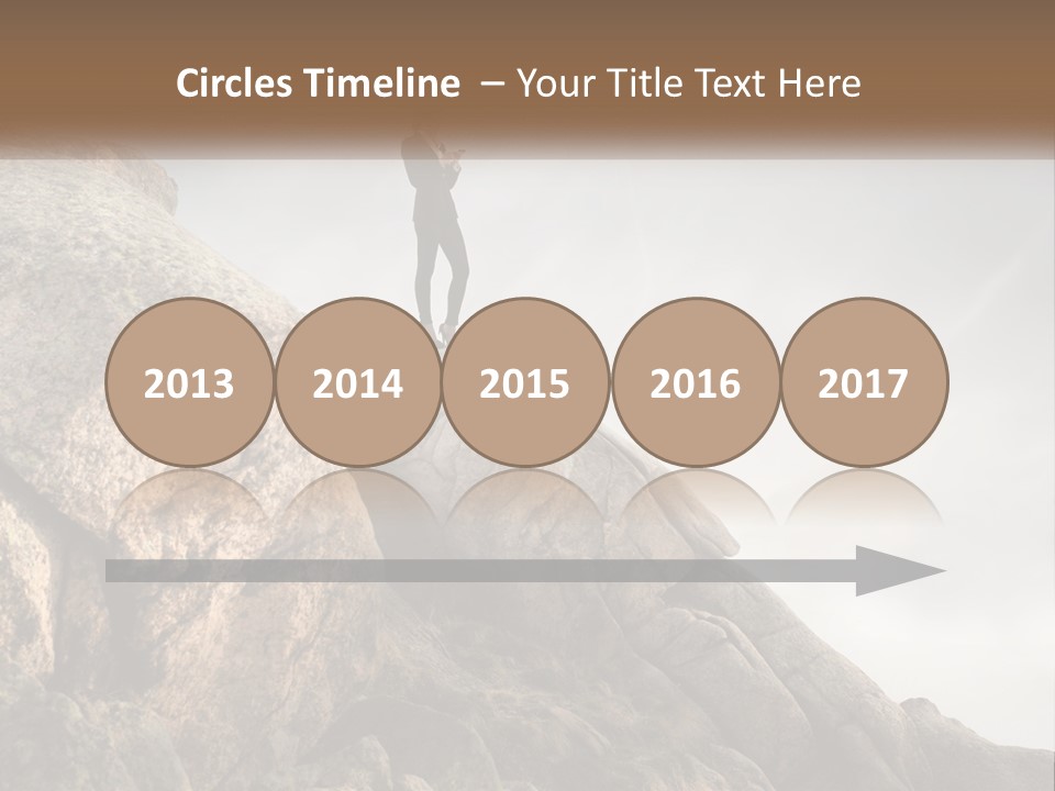 A Man In A Suit Standing On A Rock PowerPoint Template