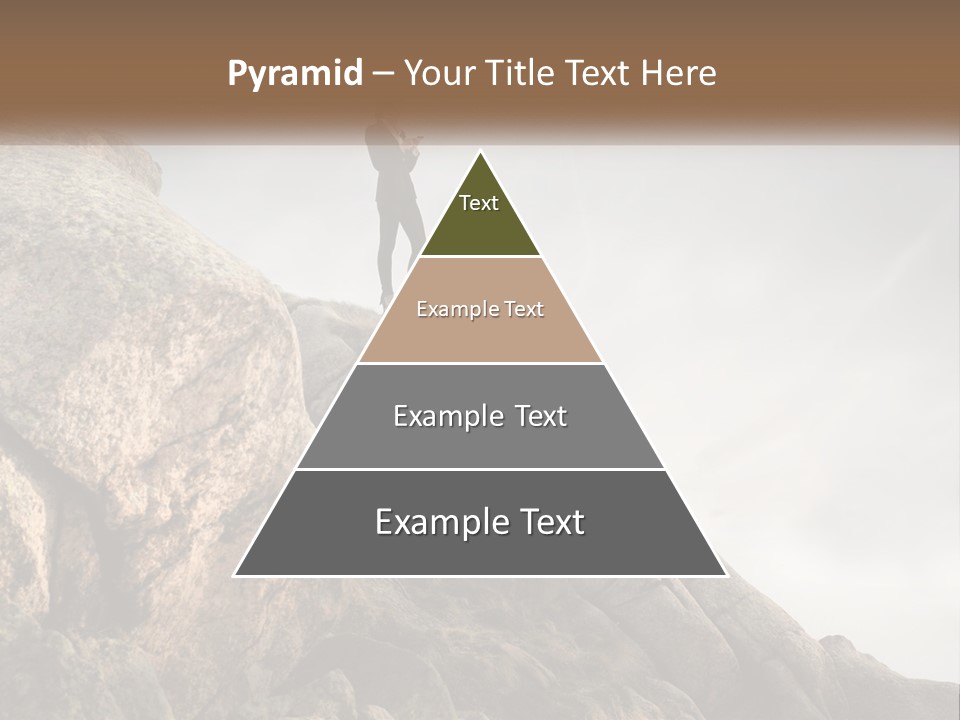 A Man In A Suit Standing On A Rock PowerPoint Template