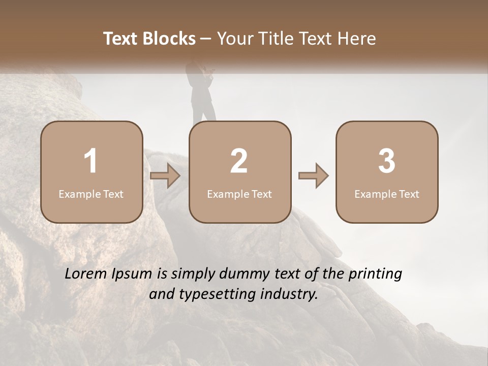 A Man In A Suit Standing On A Rock PowerPoint Template