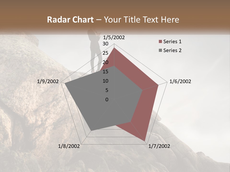 A Man In A Suit Standing On A Rock PowerPoint Template