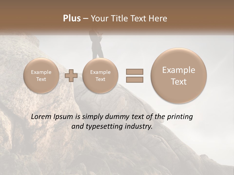 A Man In A Suit Standing On A Rock PowerPoint Template