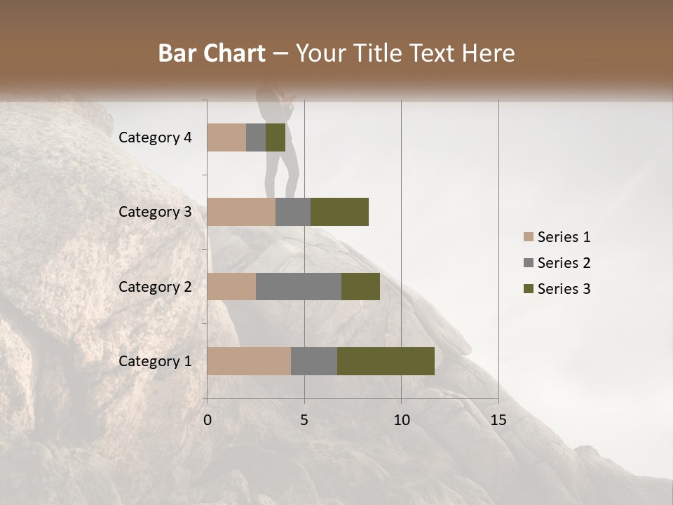 A Man In A Suit Standing On A Rock PowerPoint Template