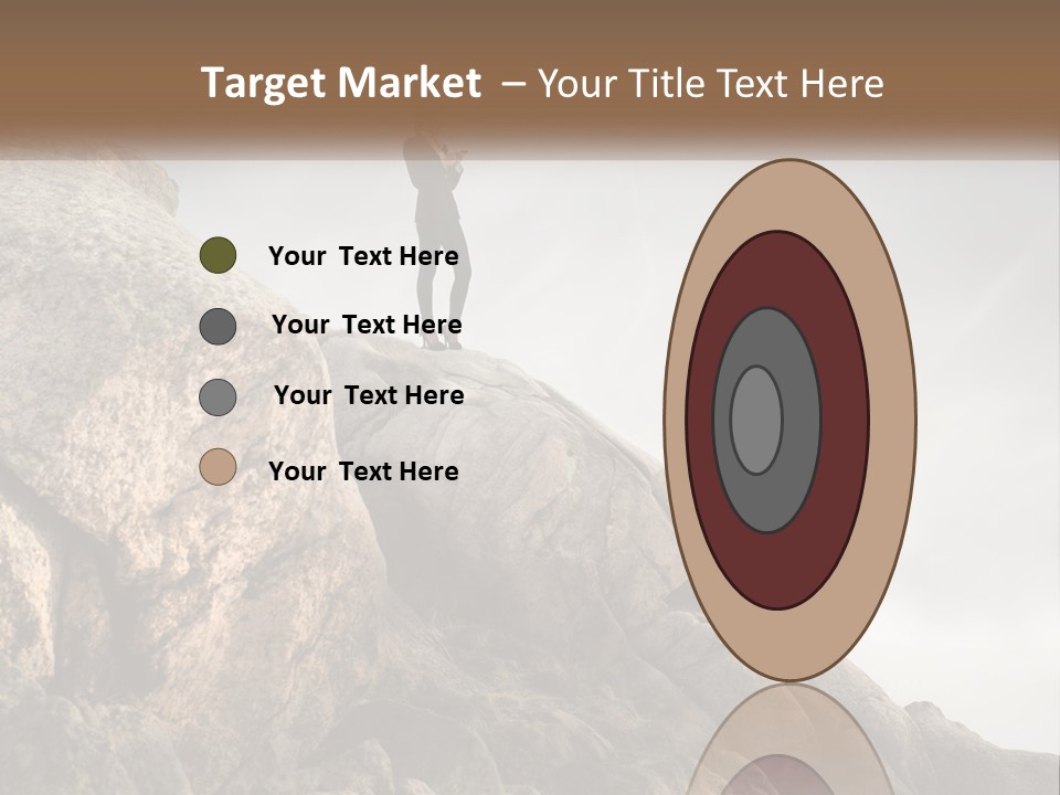 A Man In A Suit Standing On A Rock PowerPoint Template