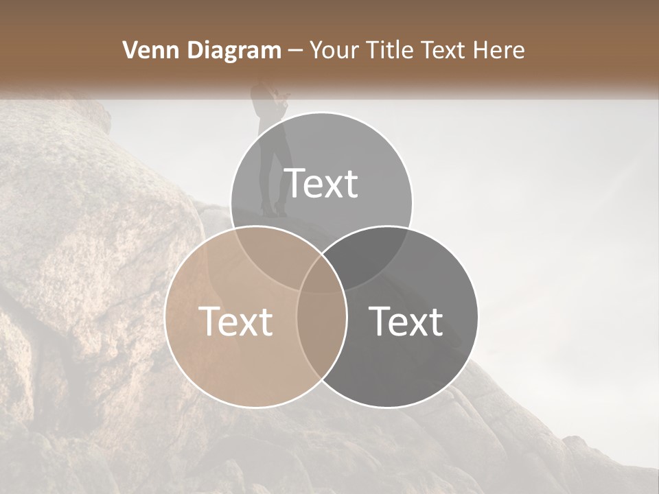 A Man In A Suit Standing On A Rock PowerPoint Template