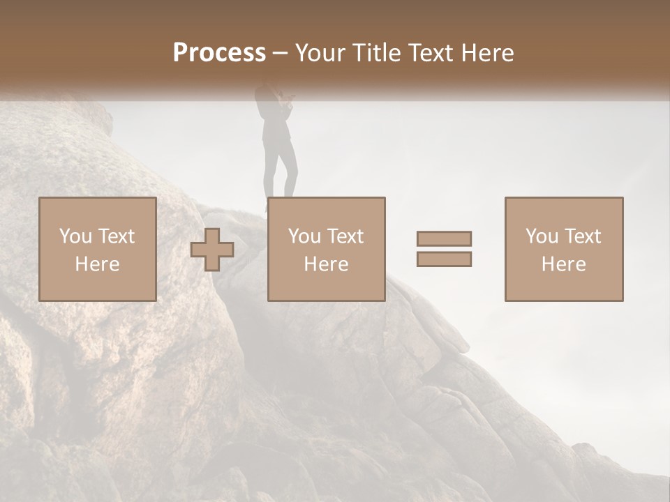 A Man In A Suit Standing On A Rock PowerPoint Template
