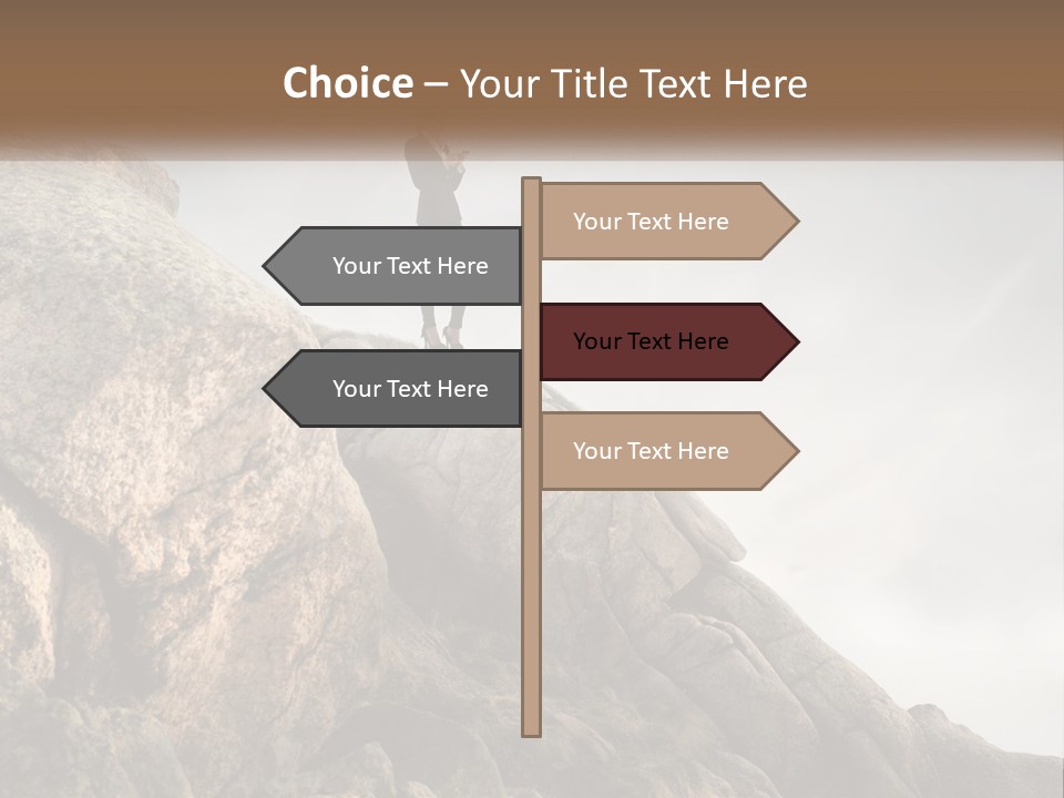 A Man In A Suit Standing On A Rock PowerPoint Template