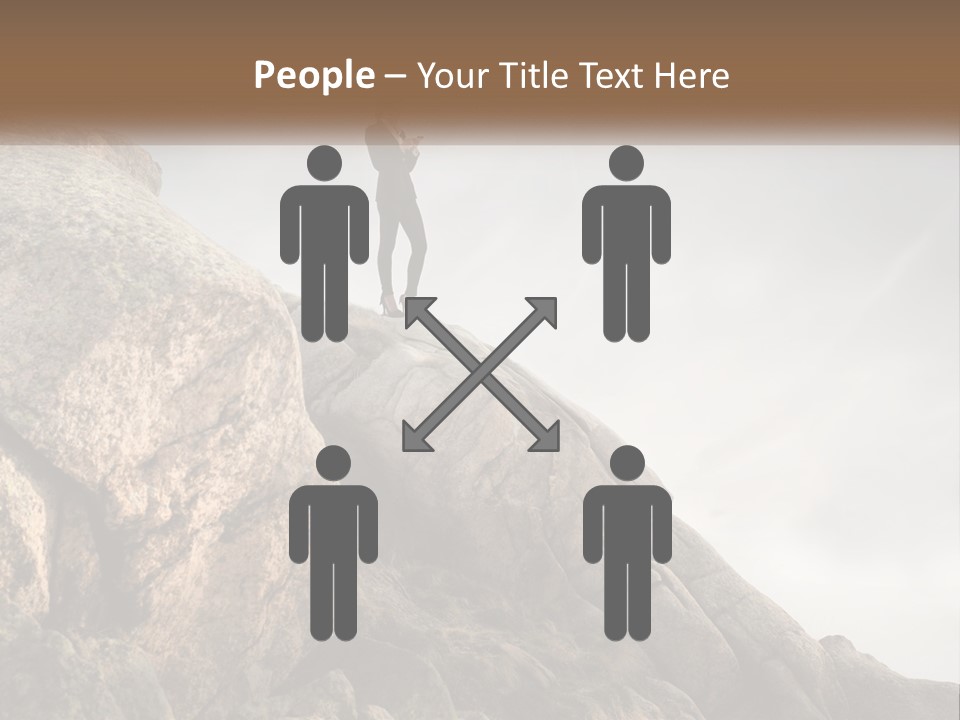 A Man In A Suit Standing On A Rock PowerPoint Template