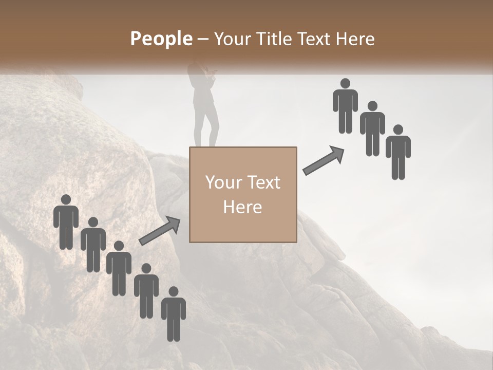 A Man In A Suit Standing On A Rock PowerPoint Template