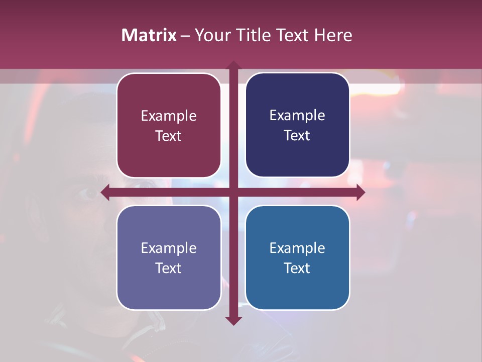 A Man Driving A Car With A Red Light In The Background PowerPoint Template