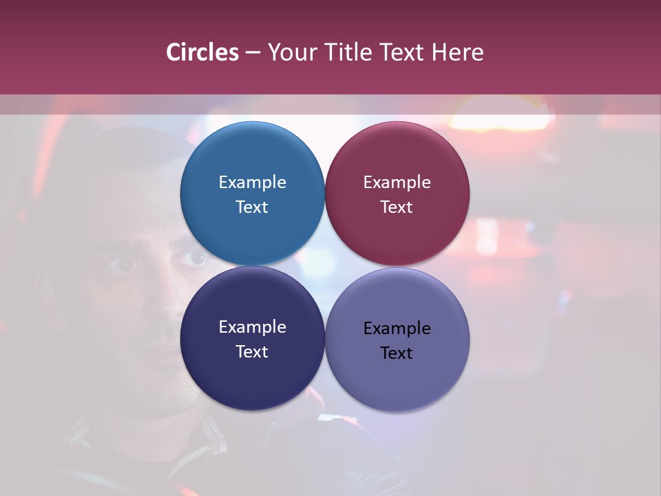 A Man Driving A Car With A Red Light In The Background PowerPoint Template