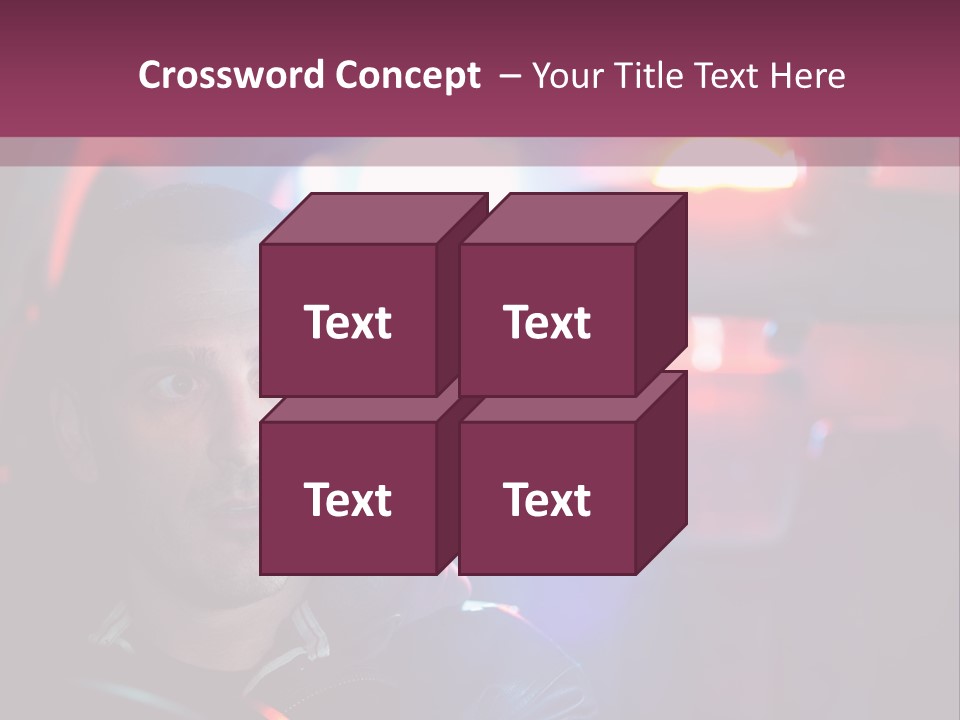 A Man Driving A Car With A Red Light In The Background PowerPoint Template