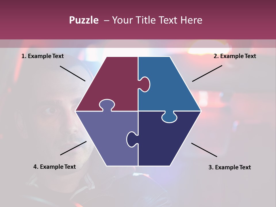 A Man Driving A Car With A Red Light In The Background PowerPoint Template