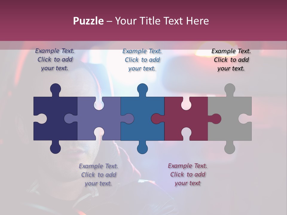 A Man Driving A Car With A Red Light In The Background PowerPoint Template