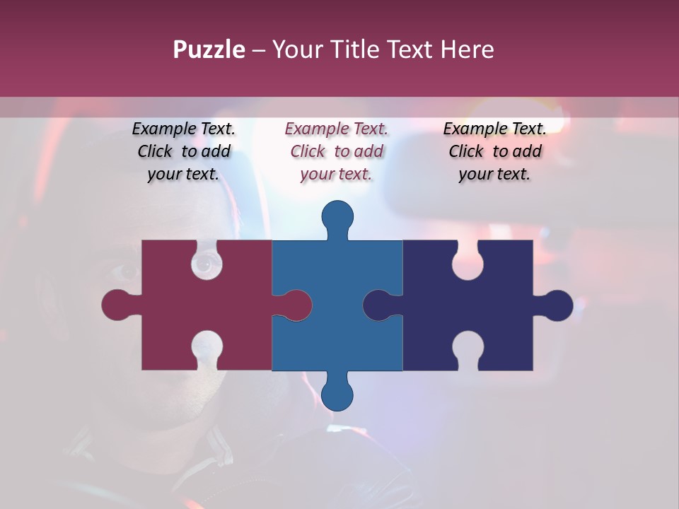 A Man Driving A Car With A Red Light In The Background PowerPoint Template