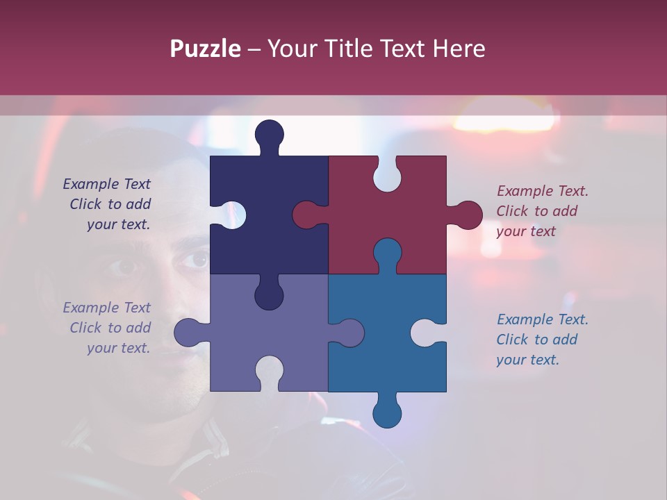 A Man Driving A Car With A Red Light In The Background PowerPoint Template