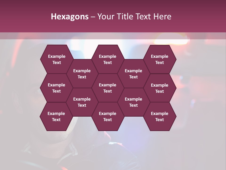 A Man Driving A Car With A Red Light In The Background PowerPoint Template