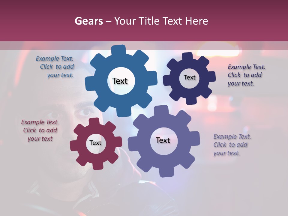 A Man Driving A Car With A Red Light In The Background PowerPoint Template