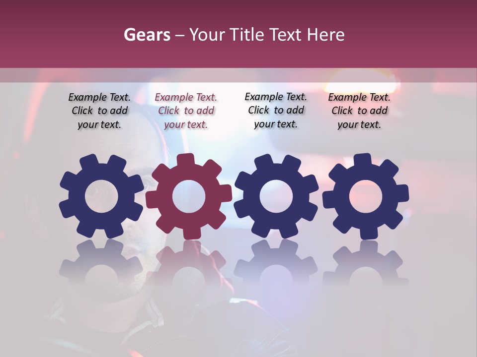 A Man Driving A Car With A Red Light In The Background PowerPoint Template