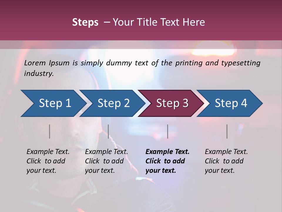 A Man Driving A Car With A Red Light In The Background PowerPoint Template