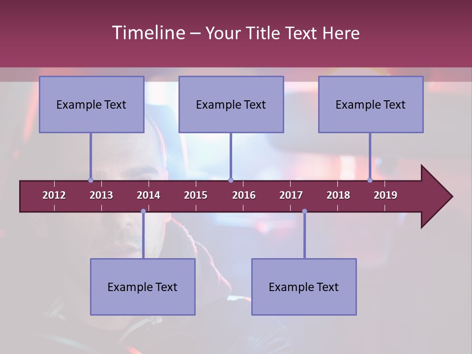 A Man Driving A Car With A Red Light In The Background PowerPoint Template