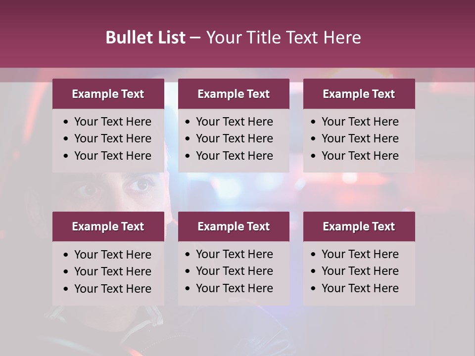 A Man Driving A Car With A Red Light In The Background PowerPoint Template