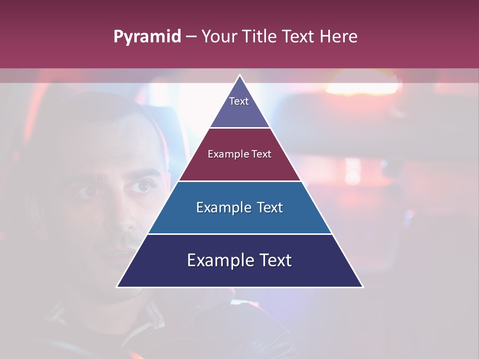 A Man Driving A Car With A Red Light In The Background PowerPoint Template