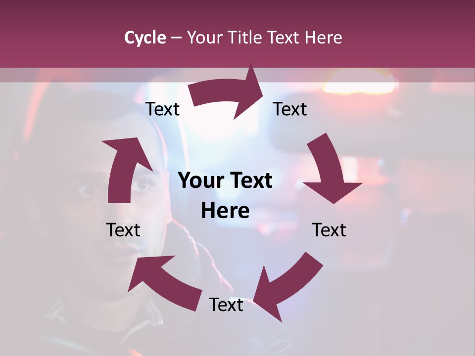 A Man Driving A Car With A Red Light In The Background PowerPoint Template